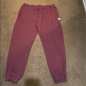 Men’s Burgundy Joggers. Size Large.